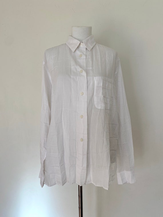 Vintage Issey Miyake Pleated Shirt: Size Small