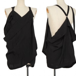 LIMI feu Rayon Wrap Drape Sleeveless Shirt, Minimalist goth grunge Camisole Size: S
