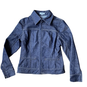 Vintage Biker style Denim Jacket, Downtown Girl Easy Spring Jacket Size: M