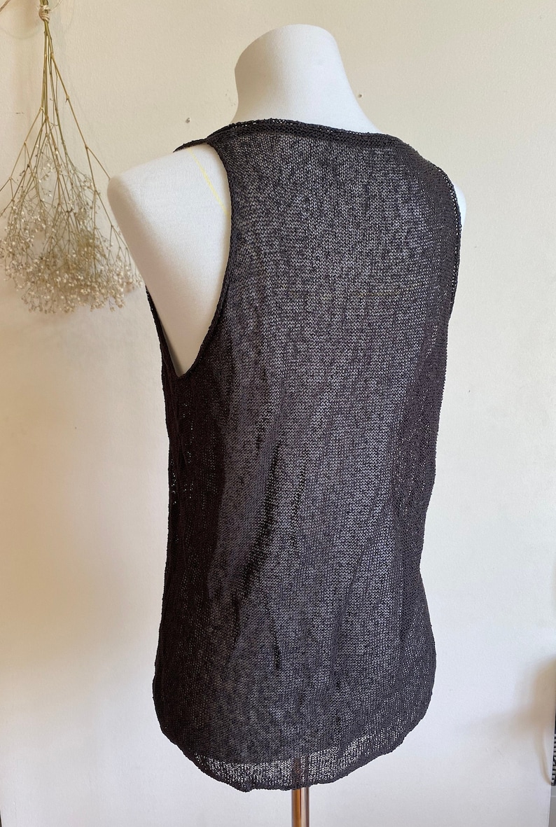 S,M Vintage minimalist knit top punk sheer top Size grungy