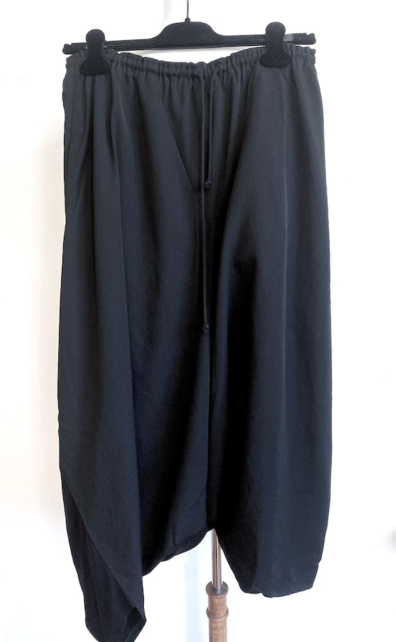 Yohji Yamamoto collections Printed Silk Dropped Crotch Pants