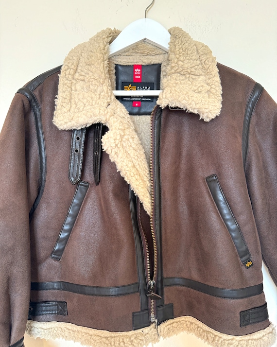 Vintage Military Sherpa Bomber Cropped Jacket Siz… - image 4