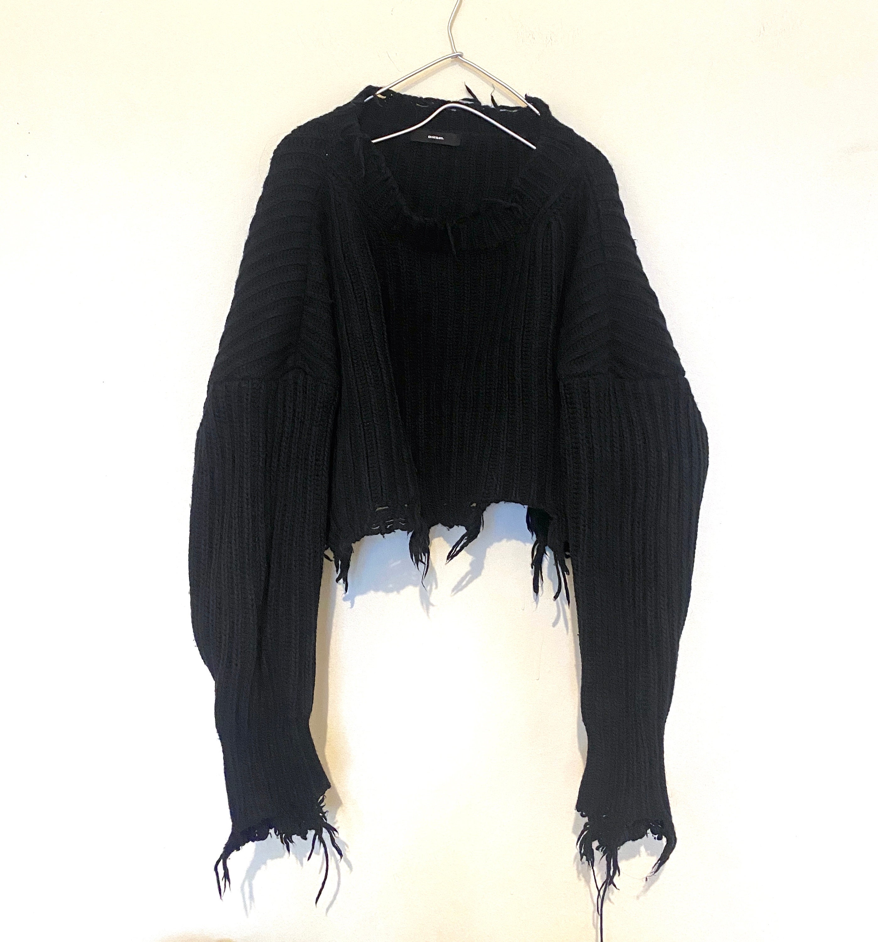 Vintage DIESEL Chunky Super Wide Sweater Boxy and Cropped Grunge Shredded Goth Poncho Sweater Size xxs Etsy