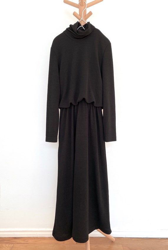 Vintage Crape Black Witch Long sleeve Dress