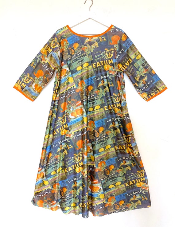 Vintage Amazing Fruits Print Oversized Summer Dress - Etsy