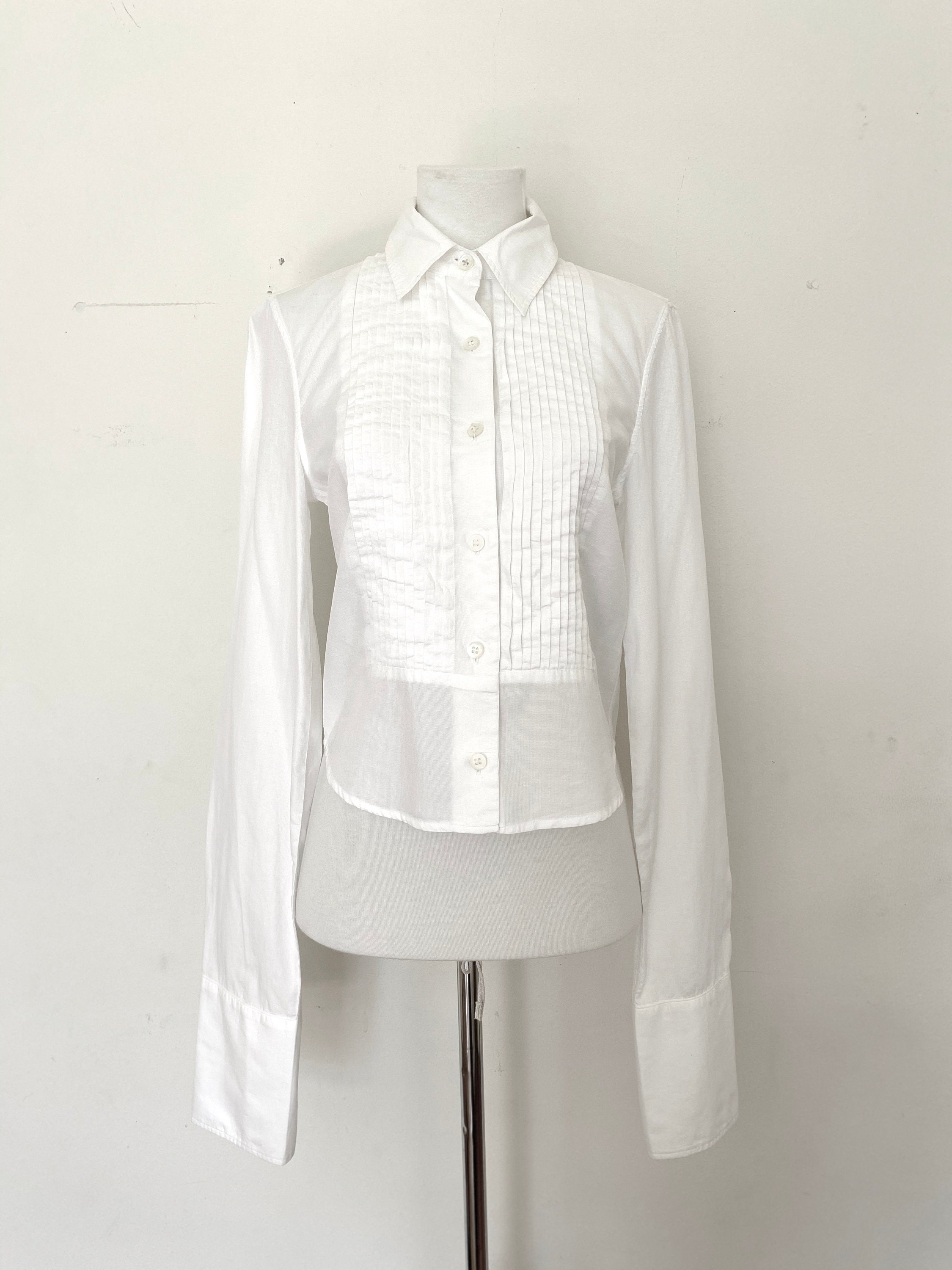 Ann Demeulemeester white shirt with semi-detacheable side