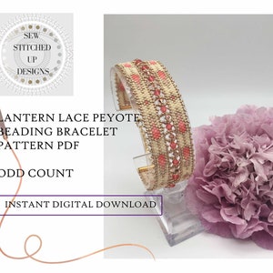 Peyote Stitch Beading Bracelet Pattern Tutorial Odd Count Digital Download PDF