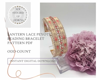 Peyote Stitch Beading Bracelet Pattern Tutorial Odd Count Digital Download PDF
