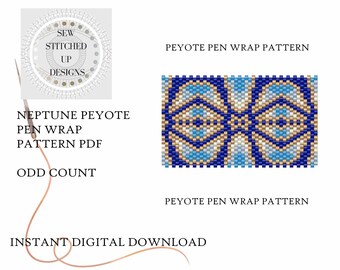 Neptune Peyote Stitch Pen Wrap Pattern Digital Download PDF