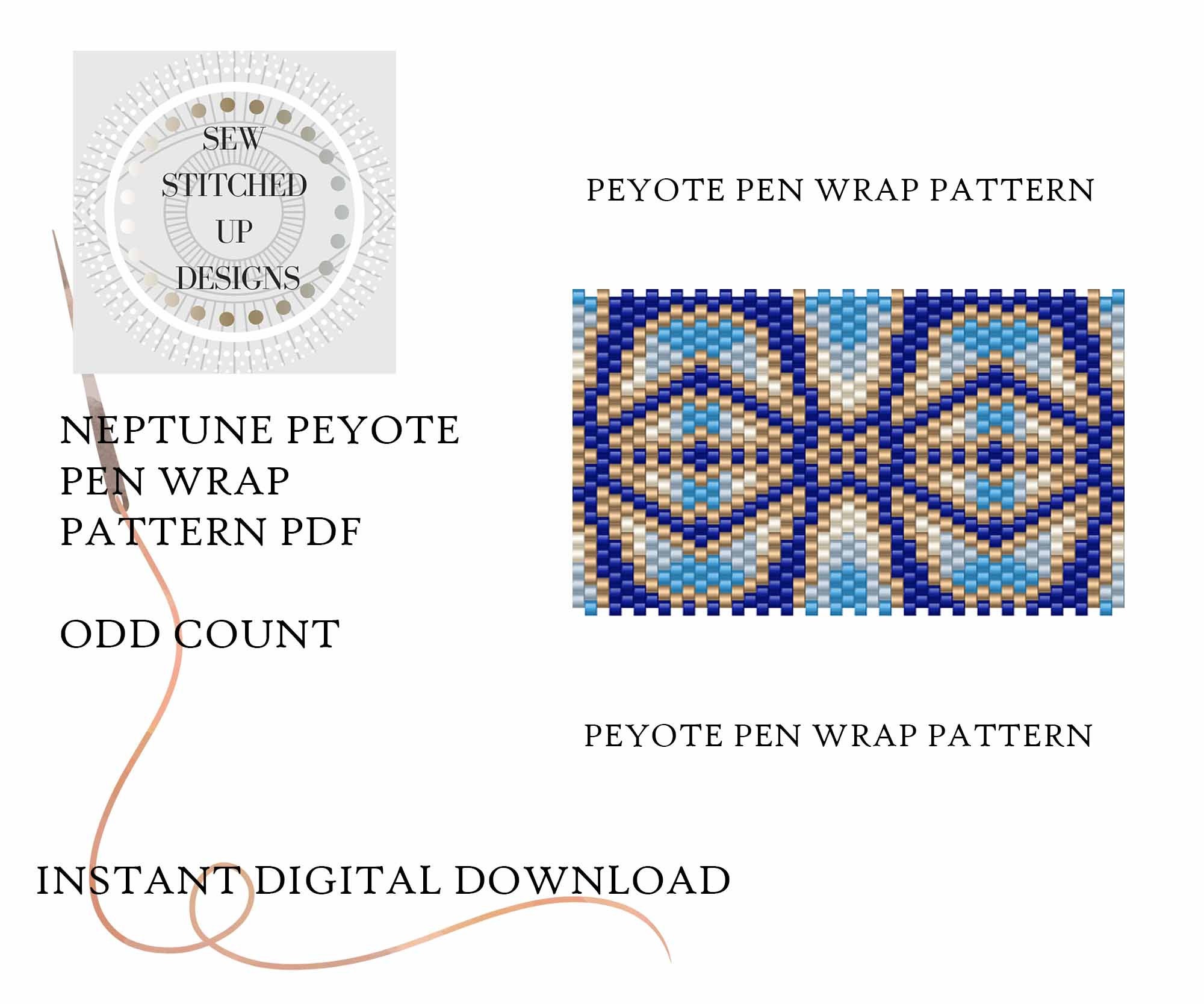 STARS Peyote Pen Wrap Pattern Pdf Digital Download 