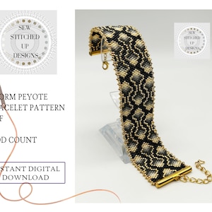 Storm Peyote Stitch Armband Pärlmönster Digital Nedladdning PDF Udda Antal