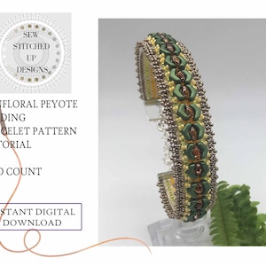 Sunfloral Peyote Stitch Beading Bracelet Pattern Tutorial Odd Count Digital Download PDF