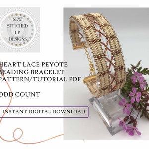 Peyote Stitch Beading Bracelet Pattern Tutorial Odd Count Digital Download PDF
