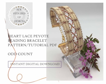 Peyote Stitch Beading Bracelet Pattern Tutorial Odd Count Digital Download PDF