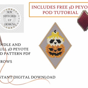 Candle and Skull 3D Peyote Pod Pattern PDF, Peyote Pod Pattern Tutorial, Pattern Peyote PDF, Beading Tutorial