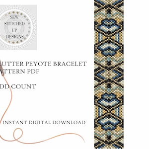 Flutter Peyote Stitch Bracelet Pattern Digital Download PDF Odd Count