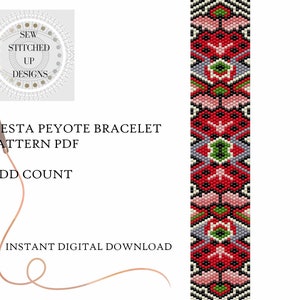 Fiesta Peyote Stitch Bracelet Pattern Digital Download PDF Beading Pattern