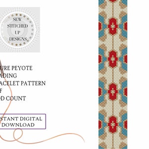 Azure Peyote Stitch Bracelet Pattern Digital Download PDF Odd Count