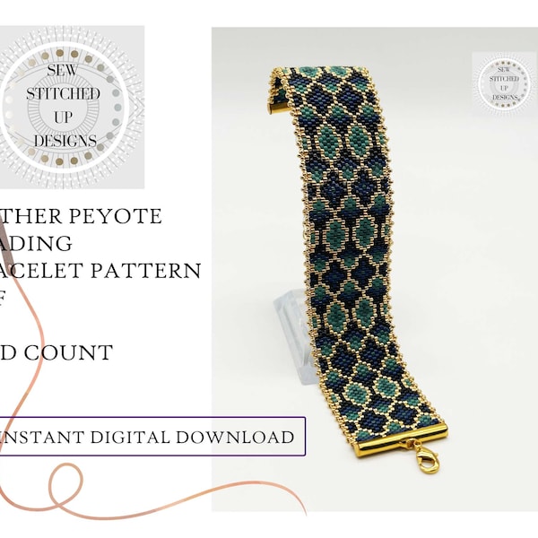 Slither Peyote Stitch Bracelet Beading Pattern Digital Download PDF Odd Count