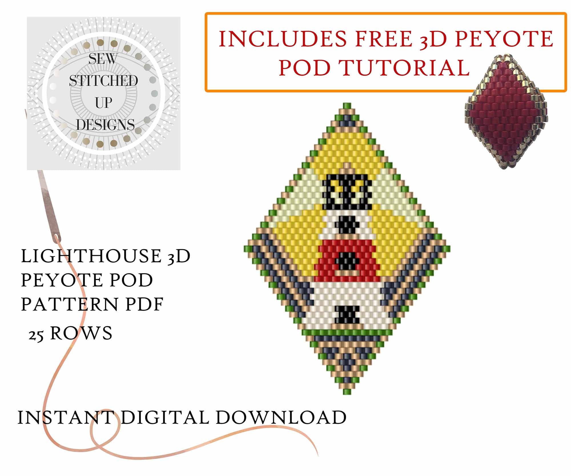 Lighthouse 3D Peyote Pod Pattern PDF, Peyote Pod Pattern Tutorial ...