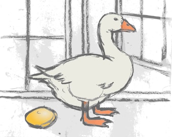 Greeting cards, 'Goose with golden egg', pack of 10