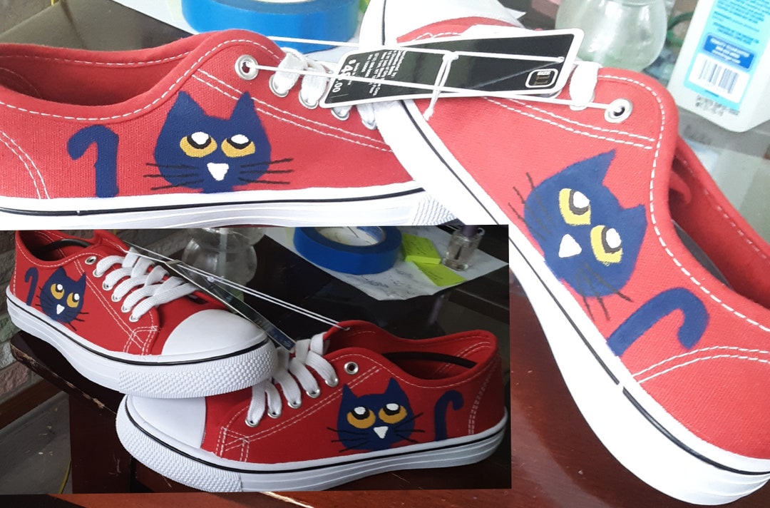 Pete the Cat Women's Canvas Shoes Etsy
