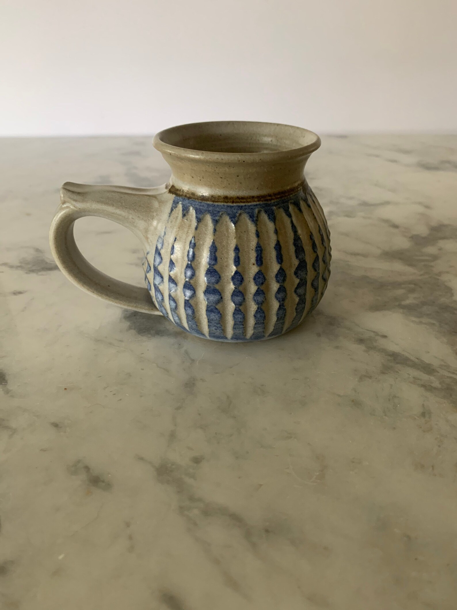 Pottery mug signed textured Etsy