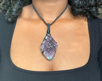 Amethyst Cluster Necklace - handmade crystal necklace - amethyst jewelry