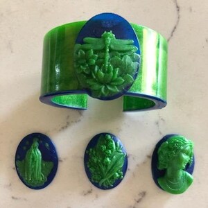 Wide Light Weight Acrylic Bracelets in solids or ornate prints