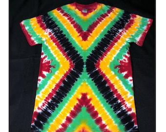 Adult Rasta Tie Dye shirt, X Design size Small.