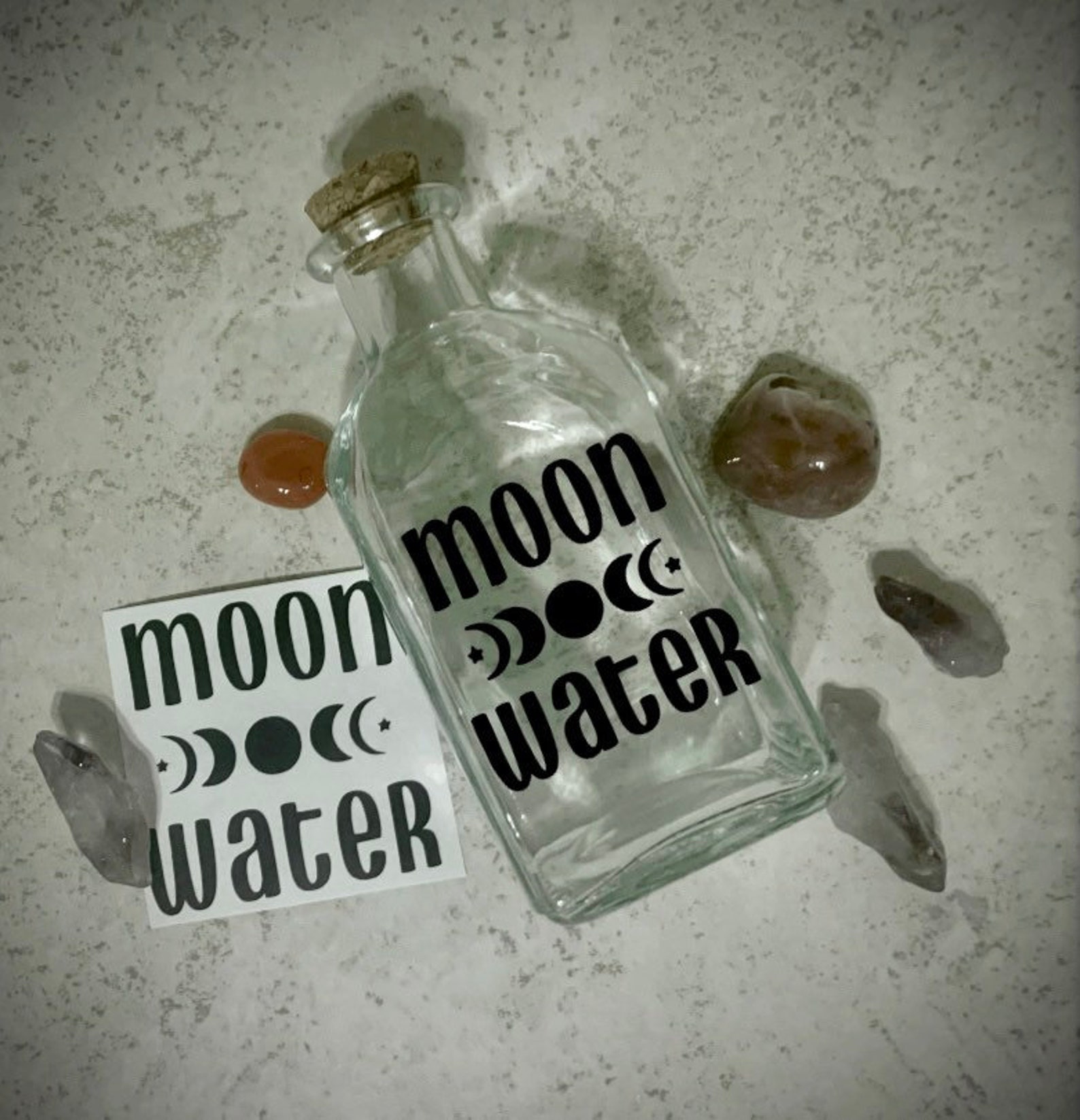 Moon water bottle / moon water jar / moon / altar / spells / Etsy