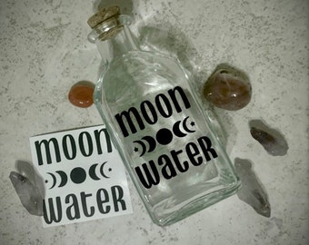 Bottiglia d'acqua lunare/piccolo vaso d'acqua lunare per altare e incantesimi/vasi per incantesimi/vaso di streghe lunari/oggetti wiccan e pagani