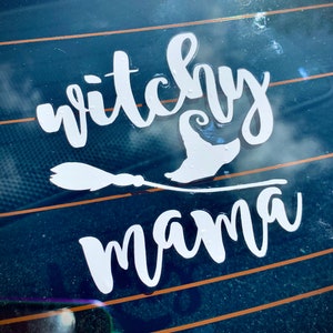 Witchy Mama decal/witchy decal sticker/window sticker/witchy car decal/pagan sticker/laptop sticker/car window decal/witchmobile decal