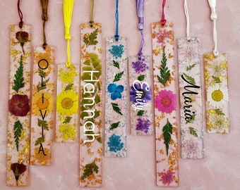 Handmade Custom Flower Resin Bookmarks - Personalized bookmark