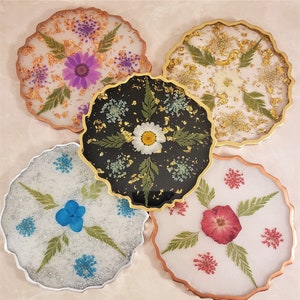 Custom Handmade Resin Flower Coasters