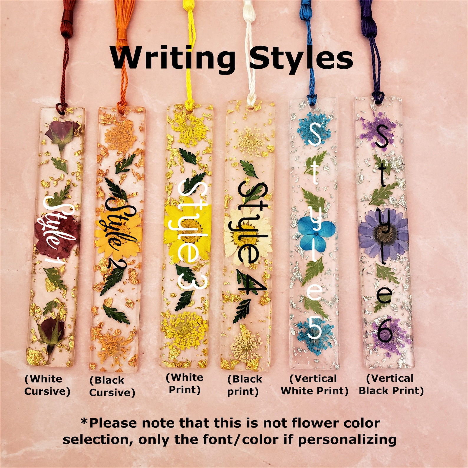 Handmade Custom Flower Resin Bookmarks Personalized Bookmark Etsy