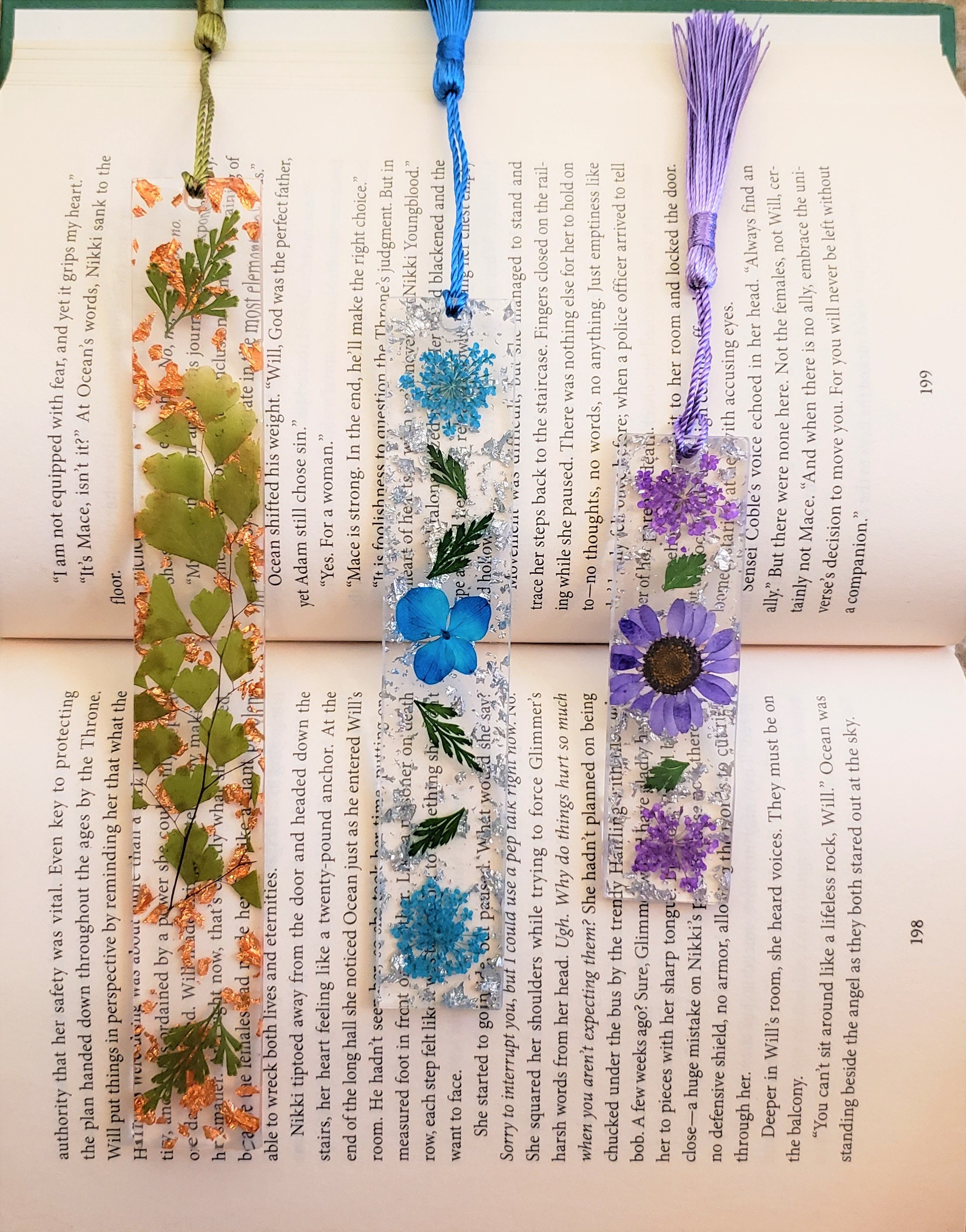 Handmade Custom Flower Resin Bookmarks Personalized Bookmark Etsy
