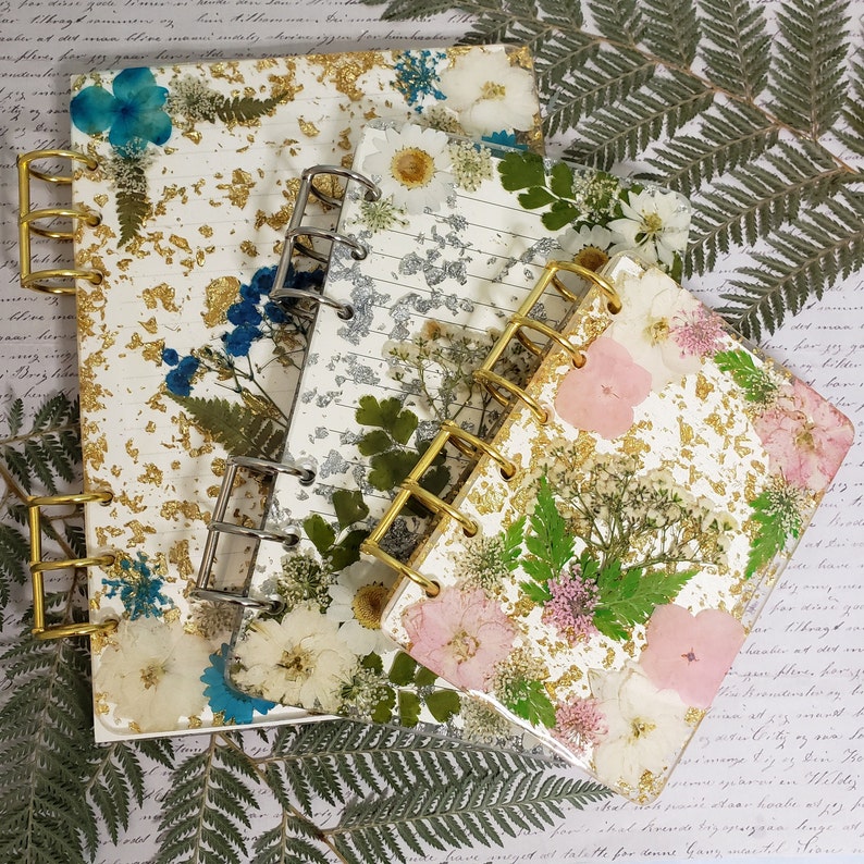 Custom Resin Flower Notebook (Size A5 , A6 or A7) image 1