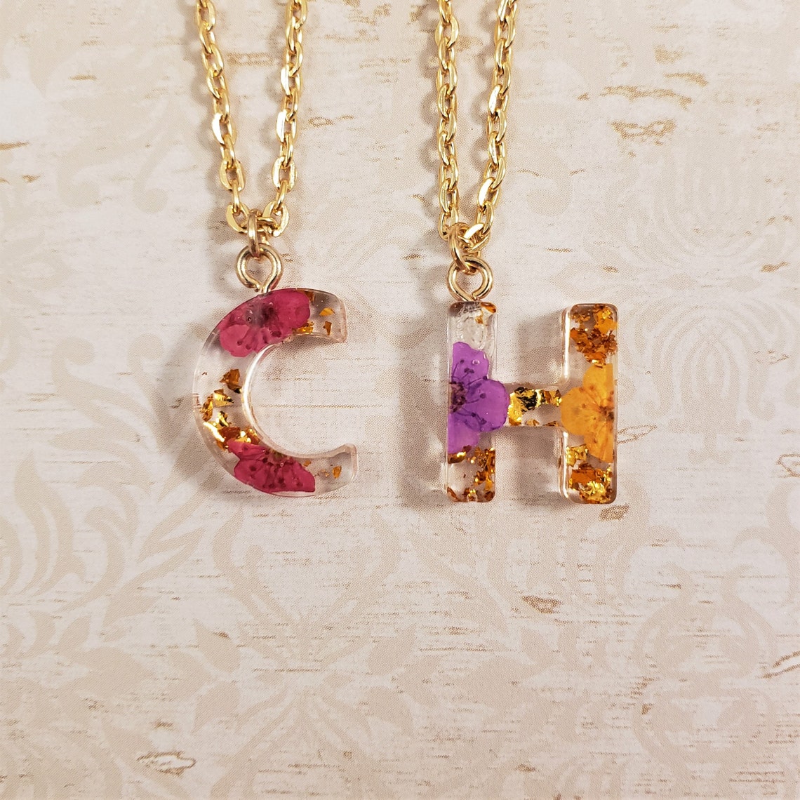 Epoxy Resin Letter Necklace