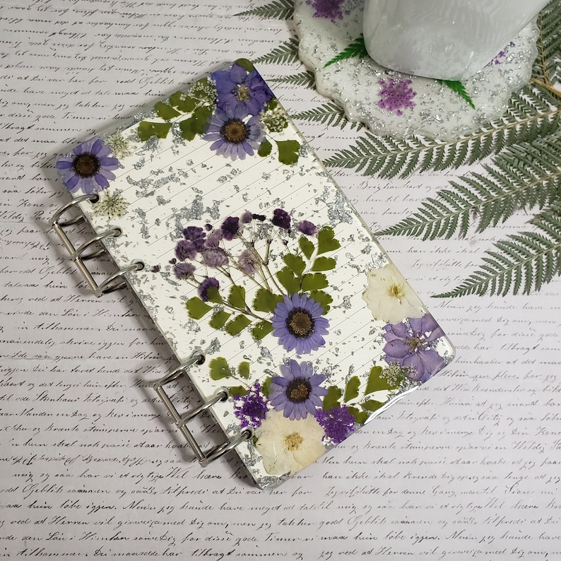 Custom Resin Flower Notebook (Size A5 , A6 or A7) image 6