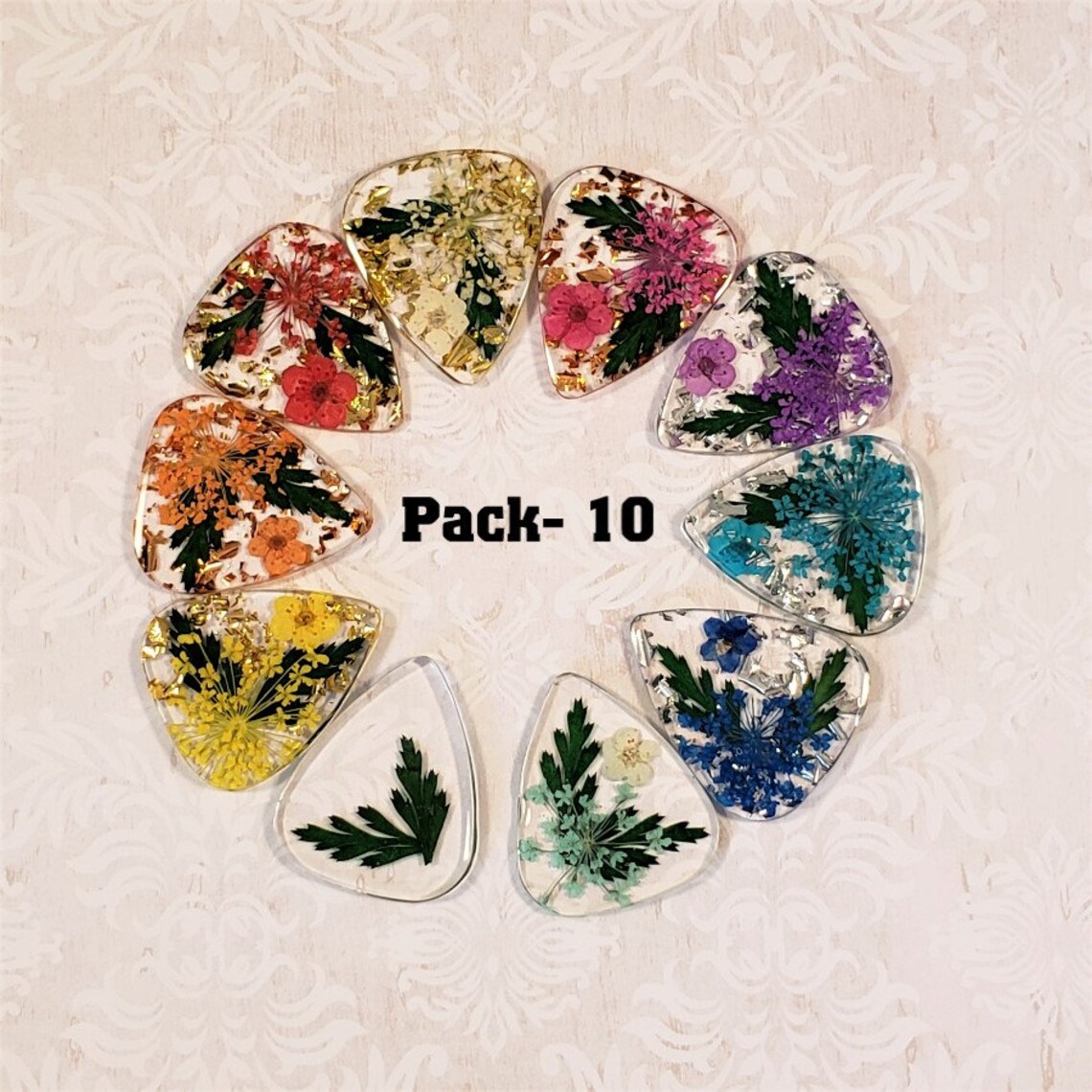 Custom Resin Flower Guitar Pick Etsy