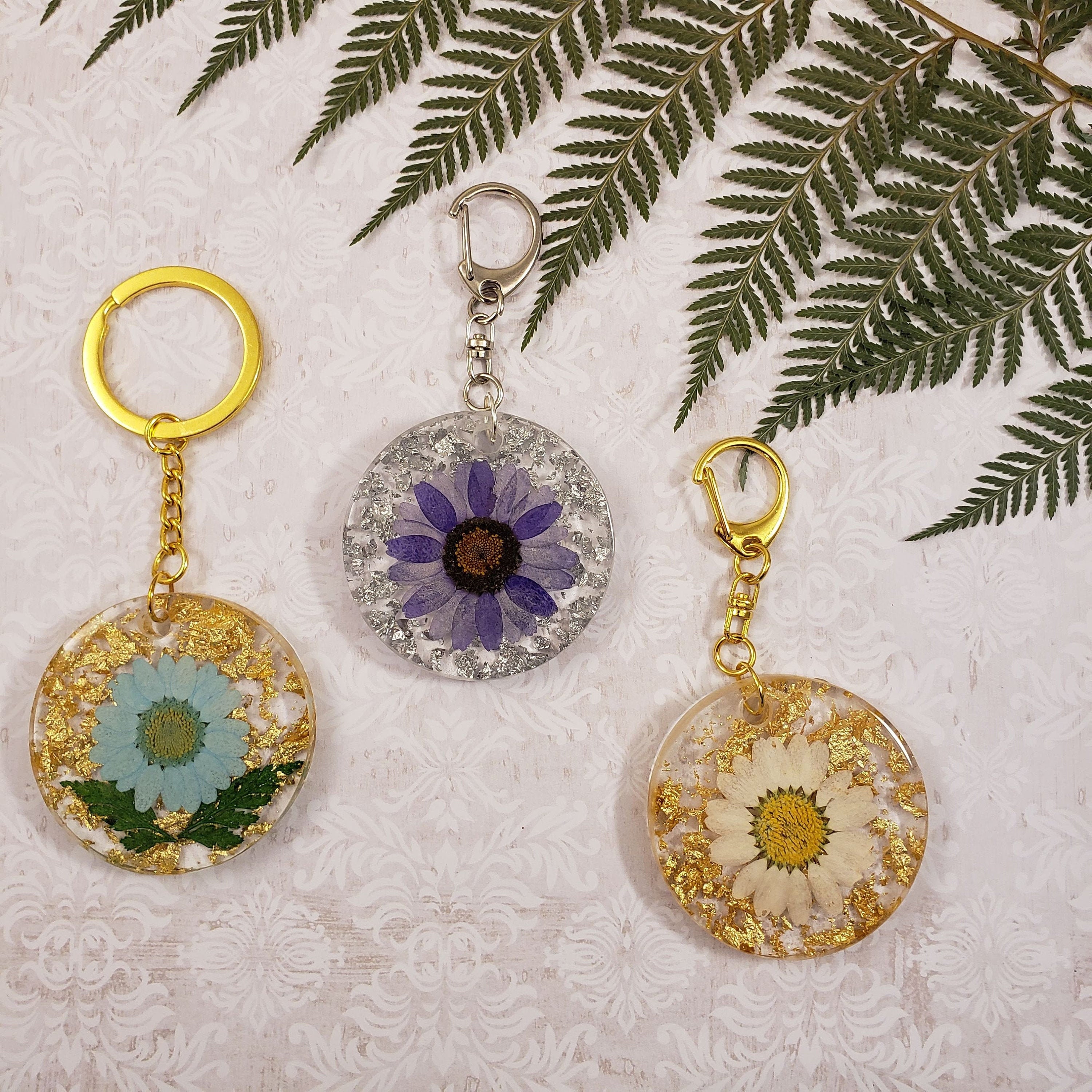 Custom Flower Keychain Etsy UK