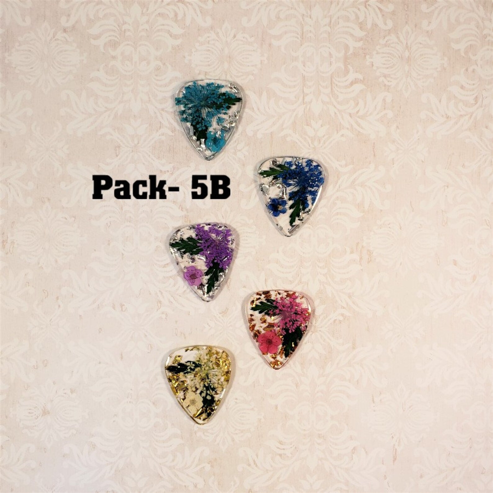 Custom Resin Flower Guitar Pick Etsy