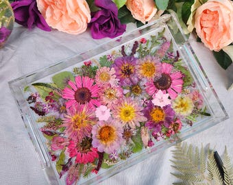 Conservatiedeposito bloemen | Dienblad geperst bruidsboeket | Huwelijksaandenken | Herdenkingsbloemstuk