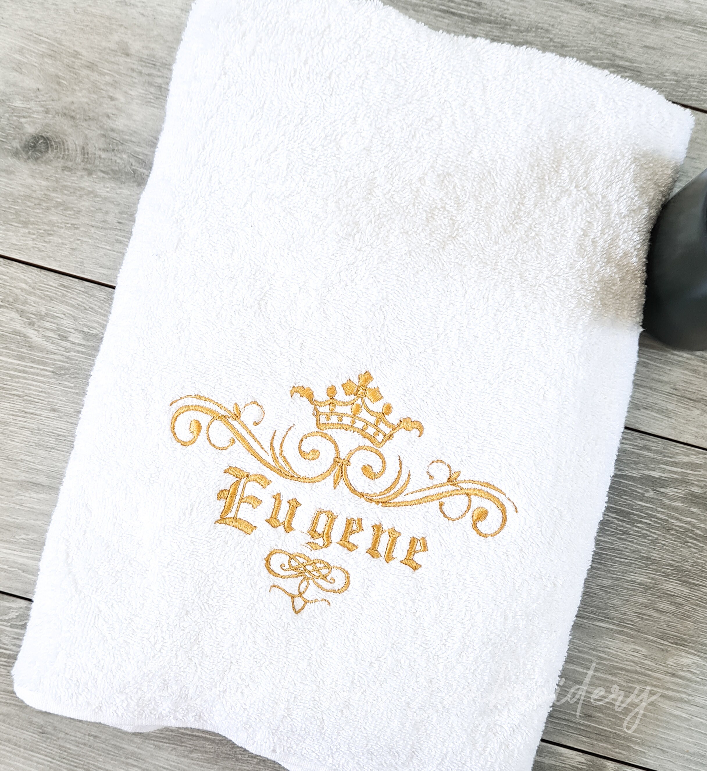 Personalised bath towel Custom Embroidered Crown Monogram Etsy