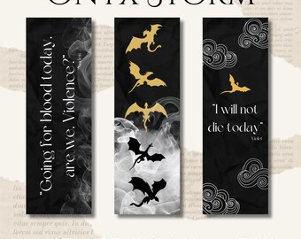 Onyx Storm Inspired Digital Download Bookmarks - Set of 6 Different Designs