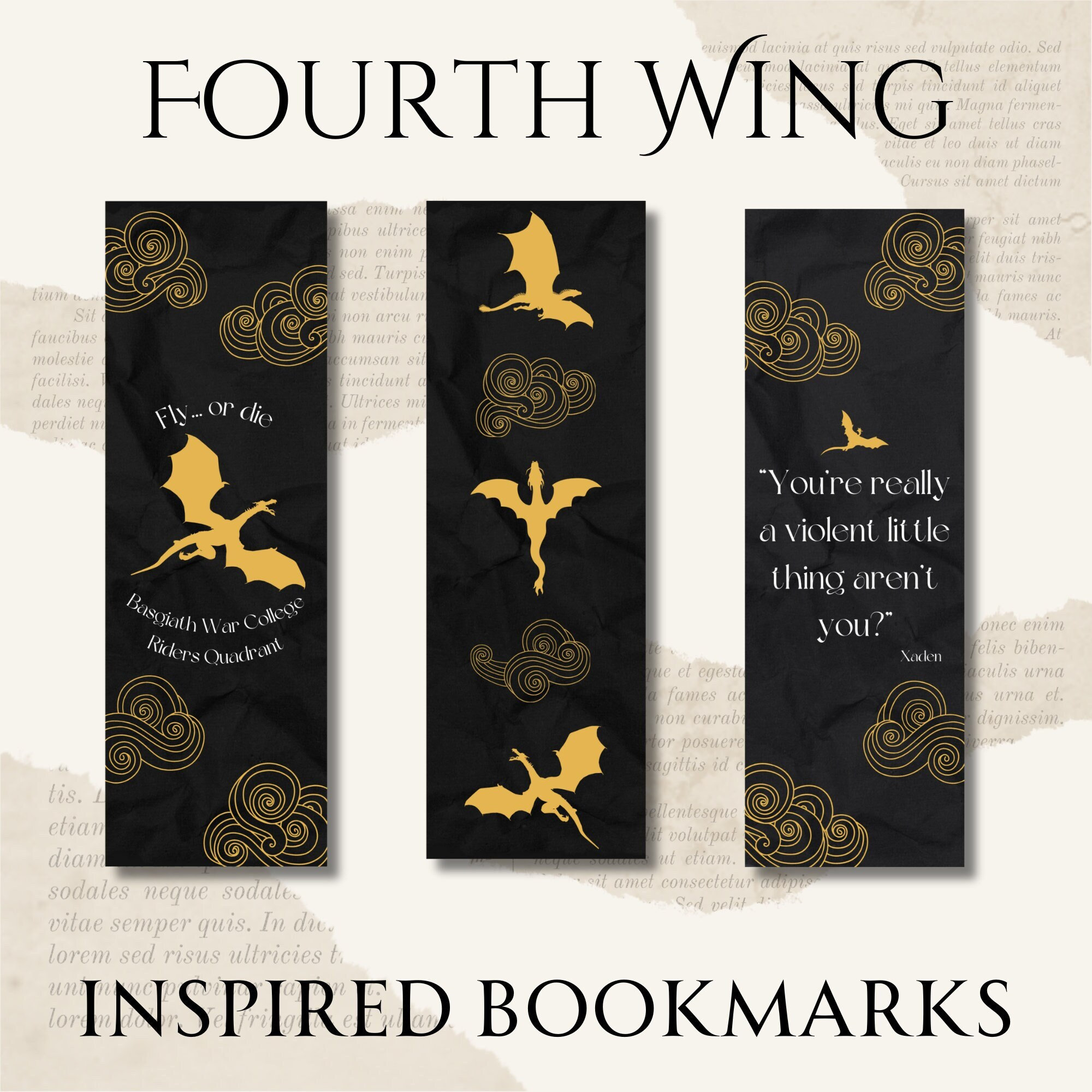 Fourth Wing Bookmark Printable Free Fourth Wing Bookmark Printable Free