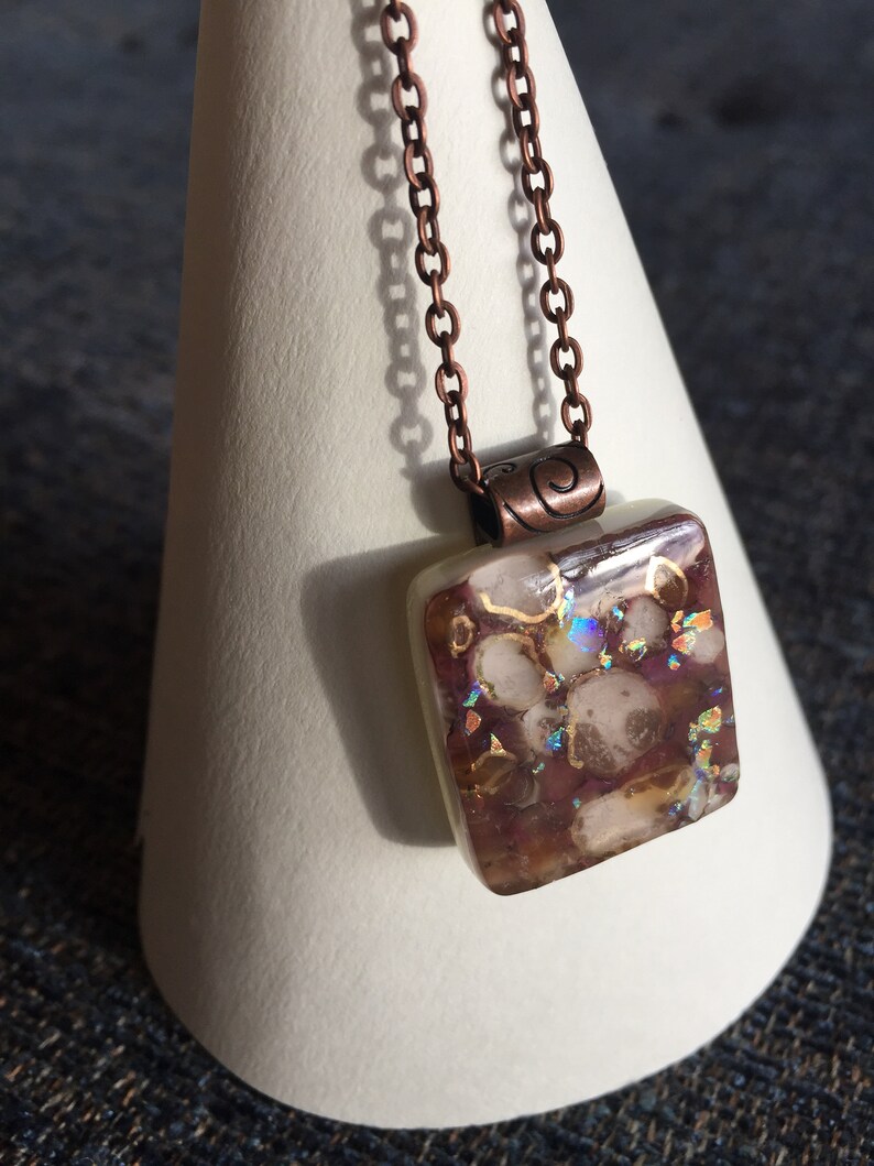 Stunning Art Glass Necklace Fused Glass Pendant Wearable Art Etsy
