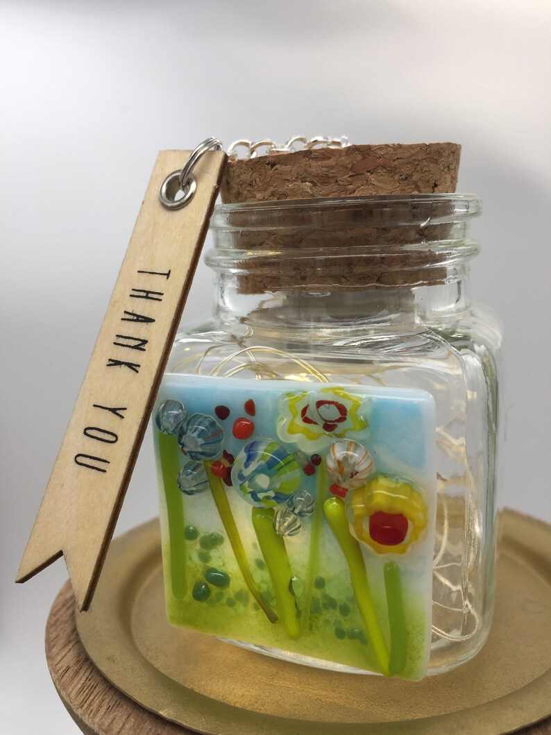 Fused Glass Greeting Card Personalized Keepsake Thank You Etsy