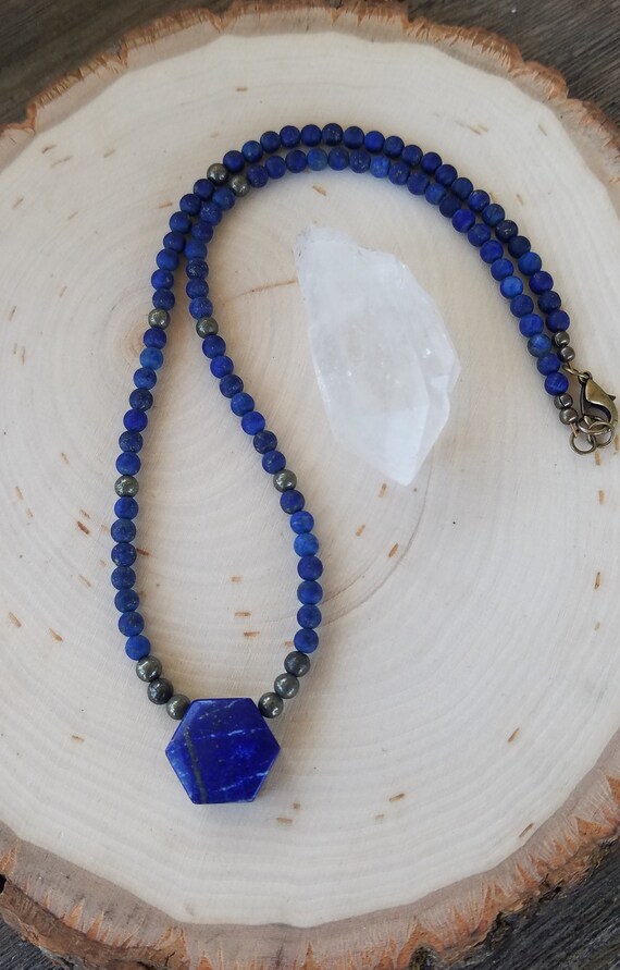 Etsy lapis on sale lazuli necklace